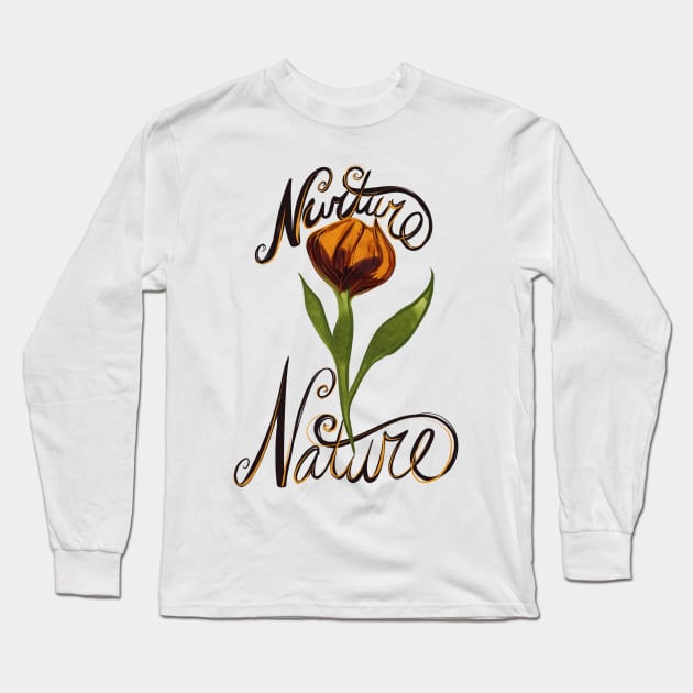 Nurture Nature Flower Long Sleeve T-Shirt by bubbsnugg